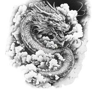 Japanese Dragon Tattoo V29 Vinyl Car Decal Sticker – Waterproof & UV-Resistant 8"