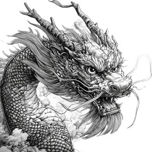 Chinese Dragon Drawing V4 Vinyl Car Decal Sticker – Waterproof & UV-Resistant 8"