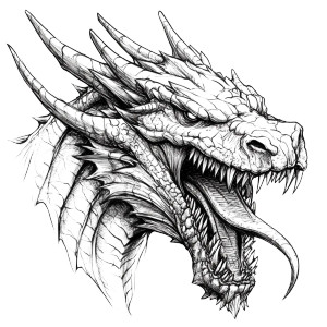 Giant Dragon Head Vinyl Car Decal Sticker – Waterproof & UV-Resistant 8"