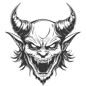 Demon Head Vector Vinyl Car Decal Sticker – Waterproof & UV-Resistant 8"