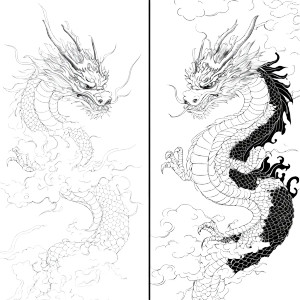 Dragon Coloring Contrast Vinyl Car Decal Sticker – Waterproof & UV-Resistant 8" Dragon Coloring Contrast Vinyl Car Decal Sticker – Waterproof & UV-Resistant 8"