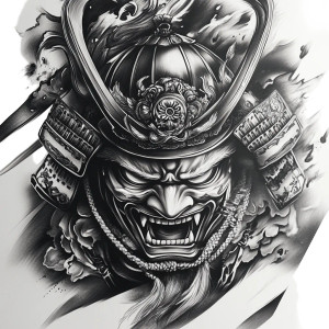 Oni Mask Tattoo V24 Vinyl Car Decal Sticker – Waterproof & UV-Resistant 8"