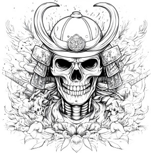 Samurai Skeleton Tattoo Vinyl Car Decal Sticker – Waterproof & UV-Resistant 8"