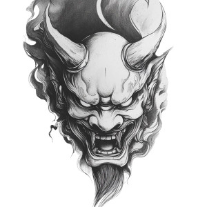 Oni Mask V7 Vinyl Car Decal Sticker – Waterproof & UV-Resistant 8"