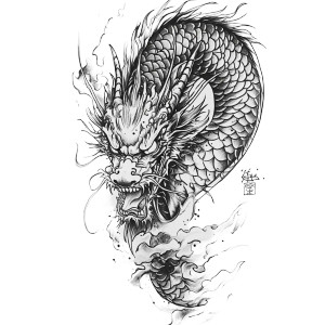 Japanese Dragon Tattoo V28 Vinyl Car Decal Sticker – Waterproof & UV-Resistant 8"