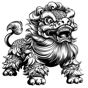 Lion Dance Leap Vinyl Car Decal Sticker – Waterproof & UV-Resistant 8"