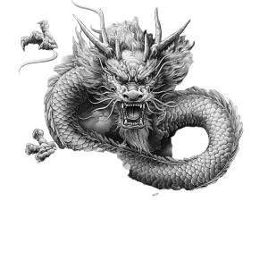 Chinese Dragon Tattoo V14 Vinyl Car Decal Sticker – Waterproof & UV-Resistant 8"