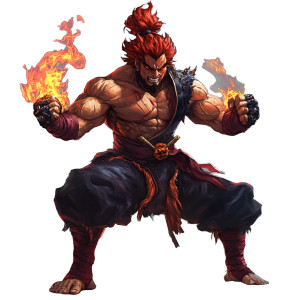 Akuma Flaming Fists Vinyl Car Decal Sticker – Waterproof & UV-Resistant 8"