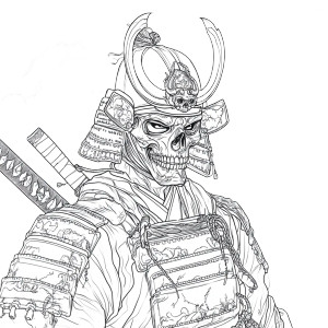 Samurai Oni Mask V7 Vinyl Car Decal Sticker – Waterproof & UV-Resistant 8"