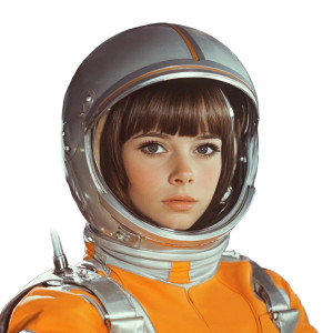 70S Space Girl Vinyl Car Decal Sticker – Waterproof & UV-Resistant 8"