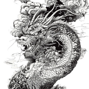 Japanese Dragon Tattoo V34 Vinyl Car Decal Sticker – Waterproof & UV-Resistant 8"