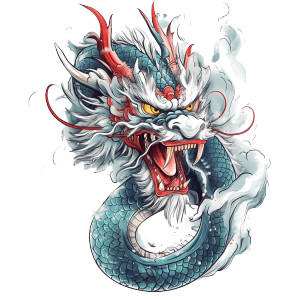 Japanese Dragon Tattoo V32 Vinyl Car Decal Sticker – Waterproof & UV-Resistant 8"