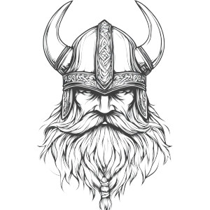 Viking Doghead Outline Vinyl Car Decal Sticker – Waterproof & UV-Resistant 8"
