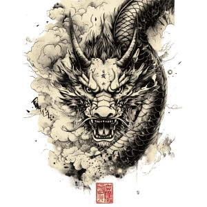 Japanese Dragon Tattoo V35 Vinyl Car Decal Sticker – Waterproof & UV-Resistant 8"