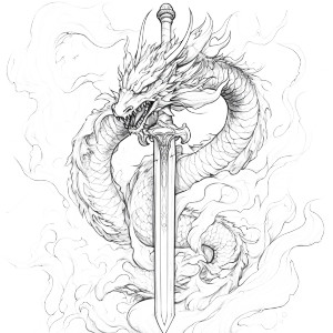 Dragon Sword Tattoo V2 Vinyl Car Decal Sticker – Waterproof & UV-Resistant 8" Dragon Sword Tattoo V2 Vinyl Car Decal Sticker – Waterproof & UV-Resistant 8"