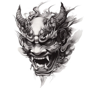 Oni Mask Tattoo V29 Vinyl Car Decal Sticker – Waterproof & UV-Resistant 8" Oni Mask Tattoo V29 Vinyl Car Decal Sticker – Waterproof & UV-Resistant 8"