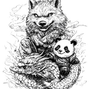 Wolf Vs Panda Battle Vinyl Car Decal Sticker – Waterproof & UV-Resistant 8" Wolf Vs Panda Battle Vinyl Car Decal Sticker – Waterproof & UV-Resistant 8"