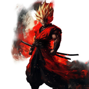 Super Saiyan Samurai Vinyl Car Decal Sticker – Waterproof & UV-Resistant 8"