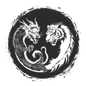 Dragon Tiger Logo Vinyl Car Decal Sticker – Waterproof & UV-Resistant 8" Dragon Tiger Logo Vinyl Car Decal Sticker – Waterproof & UV-Resistant 8"