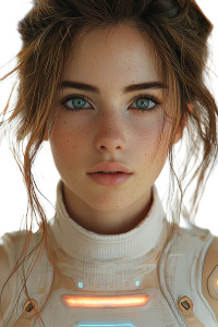 Futuristic Cybernetic Woman Vinyl Car Decal Sticker – Waterproof & UV-Resistant 8"