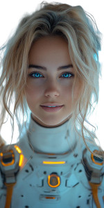 Cybernetic Blonde Portrait Vinyl Car Decal Sticker – Waterproof & UV-Resistant 8" Cybernetic Blonde Portrait Vinyl Car Decal Sticker – Waterproof & UV-Resistant 8"