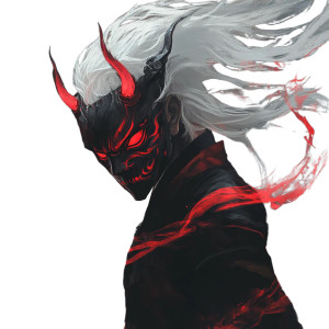 Mystical Red Oni Vinyl Car Decal Sticker – Waterproof & UV-Resistant 8"