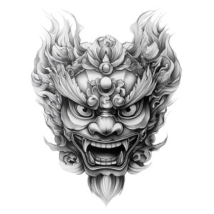 Hanya Mask Tattoo V2 Vinyl Car Decal Sticker – Waterproof & UV-Resistant 8"