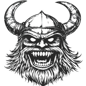 Scary Viking Smiley Vinyl Car Decal Sticker – Waterproof & UV-Resistant 8"