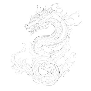 Swirling Flying Dragon Vinyl Car Decal Sticker – Waterproof & UV-Resistant 8"