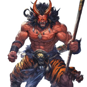 Oni Demon Illustration Vinyl Car Decal Sticker – Waterproof & UV-Resistant 8"