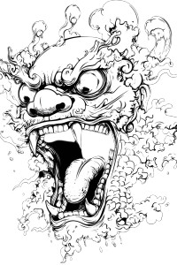 Oni Mask Rashguard V2 Vinyl Car Decal Sticker – Waterproof & UV-Resistant 8"