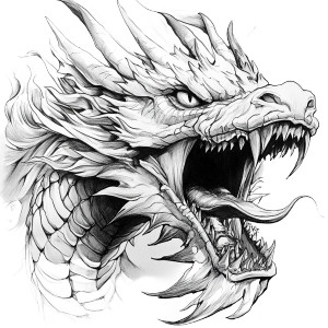 Roaring Dragon Head Vinyl Car Decal Sticker – Waterproof & UV-Resistant 8"