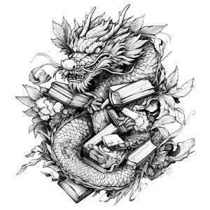 Book Dragon Tattoo Vinyl Car Decal Sticker – Waterproof & UV-Resistant 8" Book Dragon Tattoo Vinyl Car Decal Sticker – Waterproof & UV-Resistant 8"
