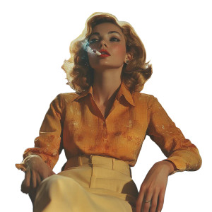 Retro Woman Smoking Vinyl Car Decal Sticker – Waterproof & UV-Resistant 8"