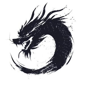 Chinese Dragon Logo V6 Vinyl Car Decal Sticker – Waterproof & UV-Resistant 8"