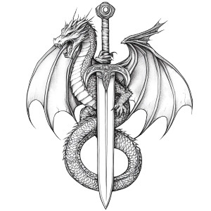 Dragon Sword Art V2 Vinyl Car Decal Sticker – Waterproof & UV-Resistant 8"