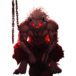 Chained Lion Man Vinyl Car Decal Sticker – Waterproof & UV-Resistant 8"