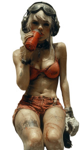 Tank Girl Illustration Vinyl Car Decal Sticker – Waterproof & UV-Resistant 8"