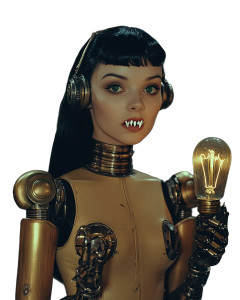 Cyber Vampire Woman Vinyl Car Decal Sticker – Waterproof & UV-Resistant 8"