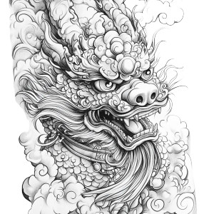 Foo Dog Tattoo V4 Vinyl Car Decal Sticker – Waterproof & UV-Resistant 8"