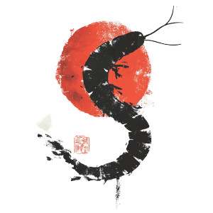 Japanese Worm Logo Vinyl Car Decal Sticker – Waterproof & UV-Resistant 8"