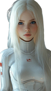 Albino Space Doll Vinyl Car Decal Sticker – Waterproof & UV-Resistant 8"