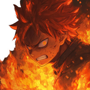 Natsu Glaring Angrily Vinyl Car Decal Sticker – Waterproof & UV-Resistant 8"