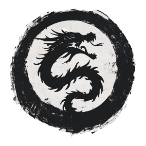 青龍 Logo Vinyl Car Decal Sticker – Waterproof & UV-Resistant 8"