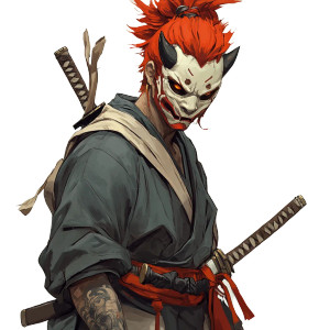 Oni Mask Avatar Vinyl Car Decal Sticker – Waterproof & UV-Resistant 8"