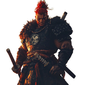 Fiery Red Warrior Vinyl Car Decal Sticker – Waterproof & UV-Resistant 8"