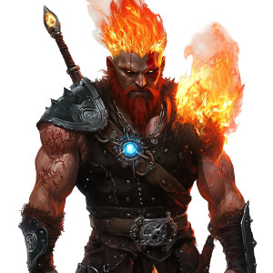 Fire Genasi Paladin Vinyl Car Decal Sticker – Waterproof & UV-Resistant 8"