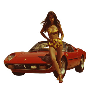 Retro Model Pose Vinyl Car Decal Sticker – Waterproof & UV-Resistant 8"