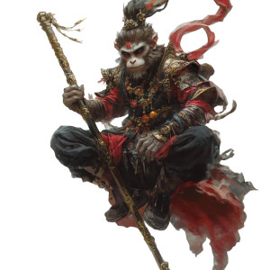 Wukong On Staff Vinyl Car Decal Sticker – Waterproof & UV-Resistant 8"