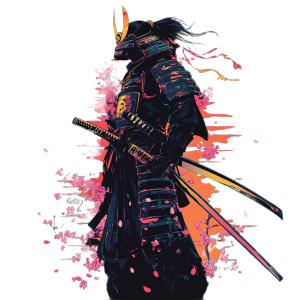 Samurai Cherry Blossom Vinyl Car Decal Sticker – Waterproof & UV-Resistant 8"